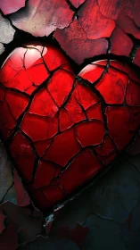 Fractured surface rendered in red with black segmentation lines