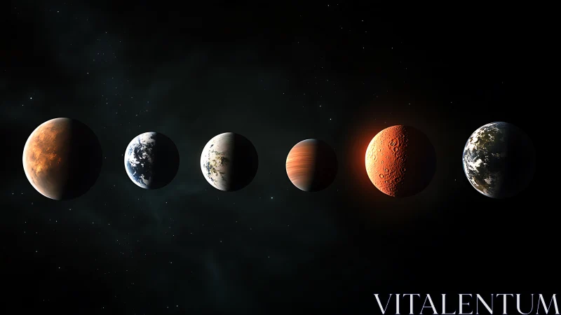 Multi-planet exoplanet lineup against deep interstellar void