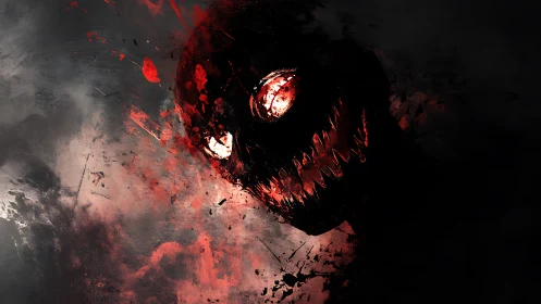 Hemorrhagic spectral visage with serrated mandibular array.