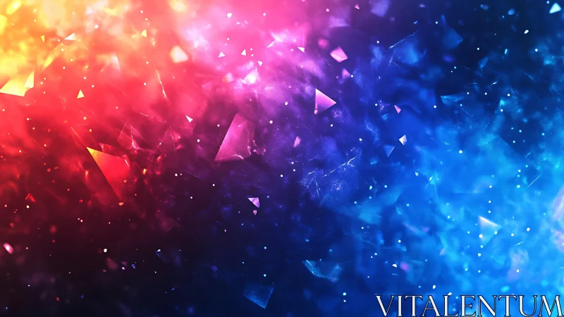 Abstract Colorful Crystal Fragments in Vivid Digital Art Style.