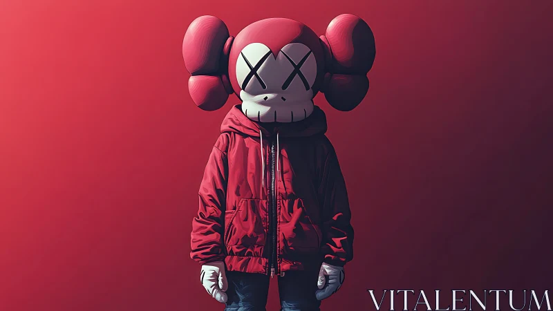 Scarlet street sprite in oversized cartoon skull mask.