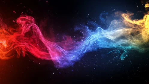 Spectral fluid dynamics of tri-chromatic nebular filaments.