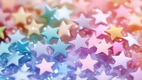 Pastel star confetti scatters across softly blurred surface