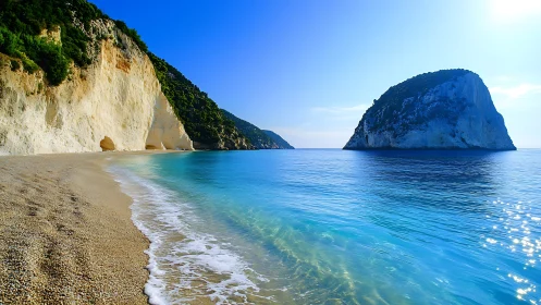 Secluded Mediterranean Cove Beckons With Turquoise Waters.