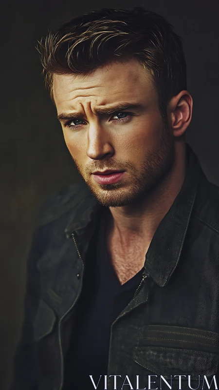 Male subject portrait in dark jacket against muted backdrop.