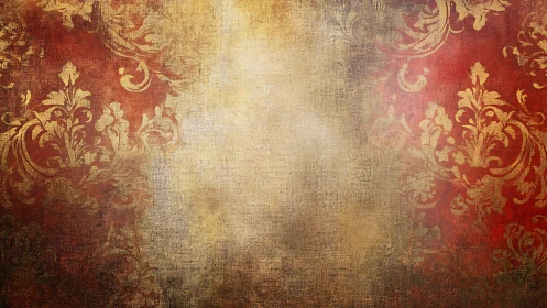 Textured vintage damask background with worn center fade.