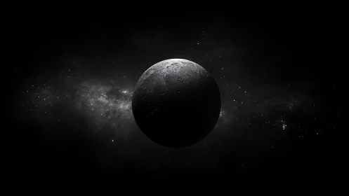 Quiet moonlit sphere drifting through a starlit galaxy.