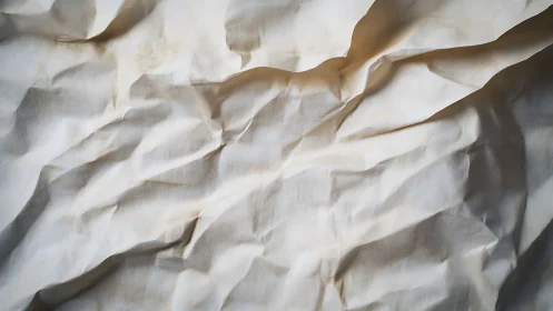 Wrinkled paper quietly folds itself into soft tidal hills