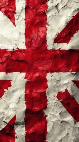 Impasto-rendered Union Jack with sculptural pigment relief.