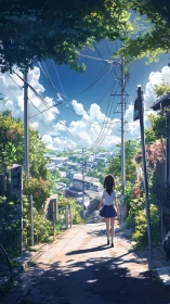 Sunlit hilltop street where quiet summer futures wait.