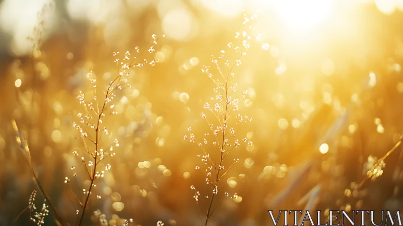 Sun-drunk meadow whispers catching fire in golden haze.