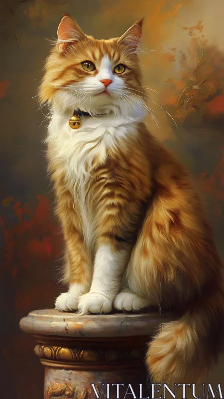 Feline Specimen Rendered in Classical Chiaroscuro Technique With Dimensional Volumetric Fur