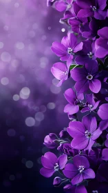 Purple Orchid Flowers Against Blurred Background.