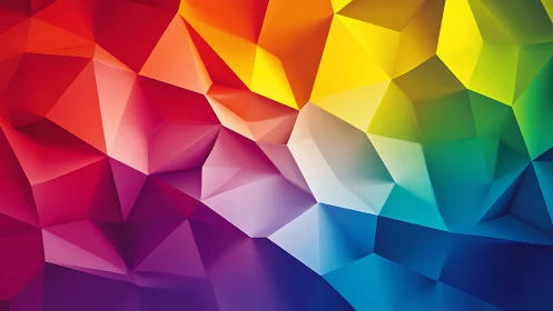 Geometric low poly spectrum with faceted color gradients.