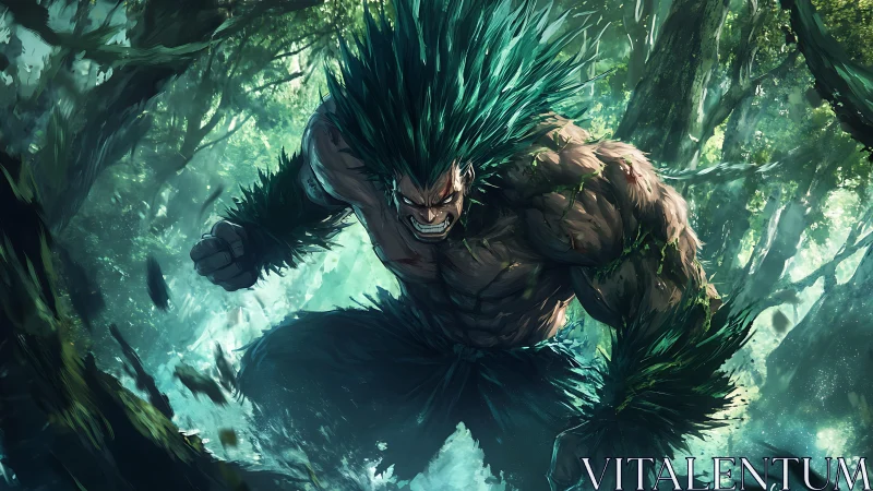 Bioenergetic forest berserker in dynamic impact phase.