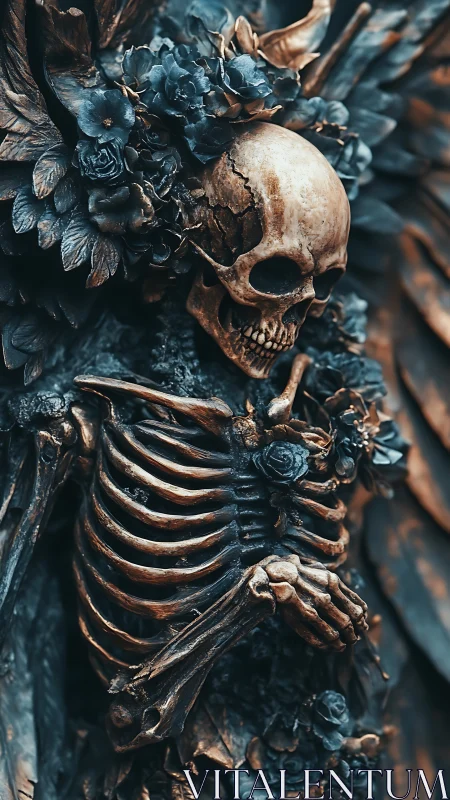 Ossified floral revenant with baroque skeletal ornamentation.