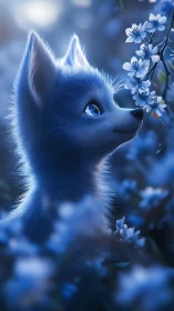 Noctilucent foxling sampling floral luminance in bloomfield.