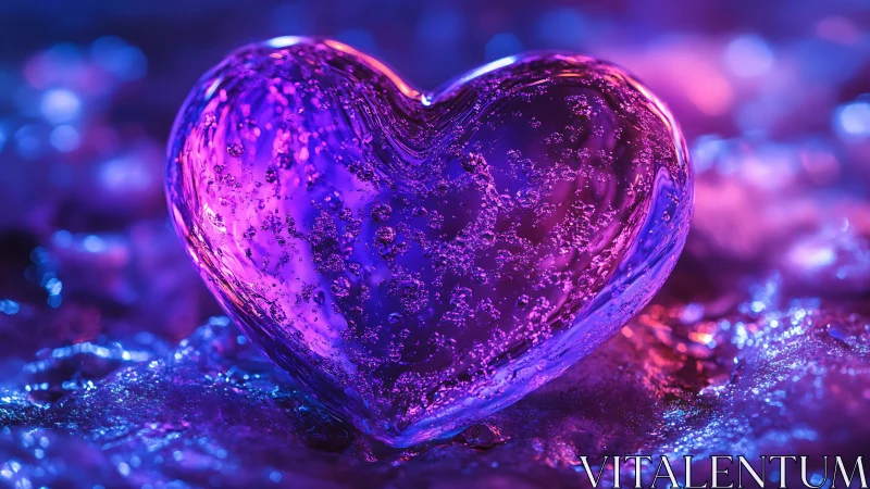Luminescent Heart Frozen in Neon Glow.