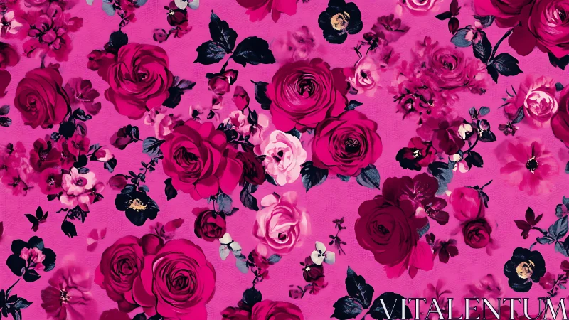 Magenta Garden: Where Black Petals Dance Against Hot Pink Dreams