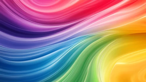 Chromatic fluid ribbons create dynamic, high-gloss gradient waves