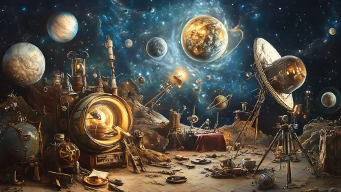 Retro observatory studies crowded planetary sky in space