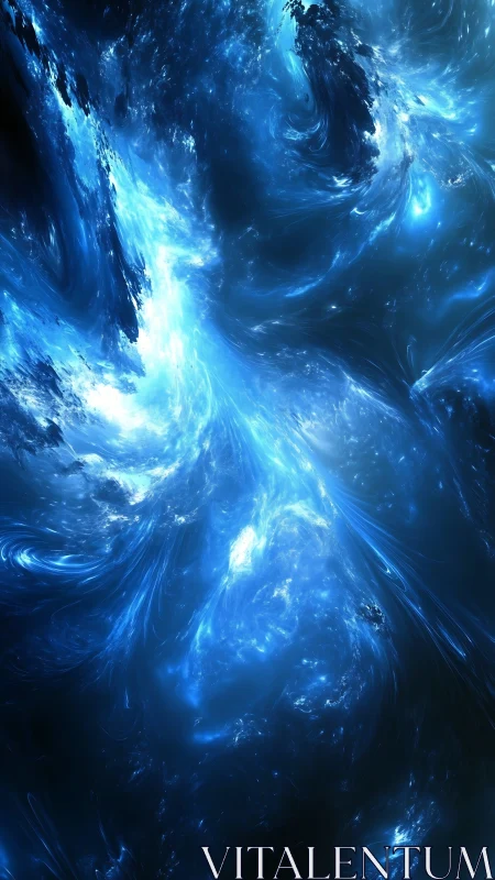 Celestial blue energy swirls gently through a cosmic dream