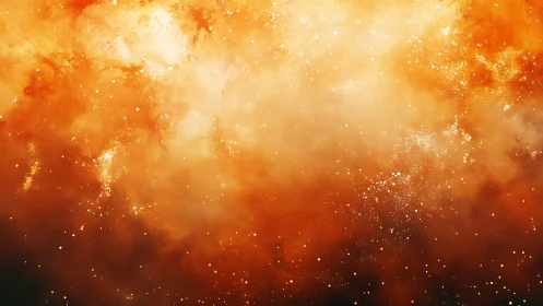 Glowing Golden Particles Dance Through Warm Amber Light