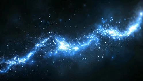 Starlit cosmic river flowing gently through deep space.