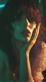 Cinematic close-up portrait uses teal-orange rim lighting and soft bokeh