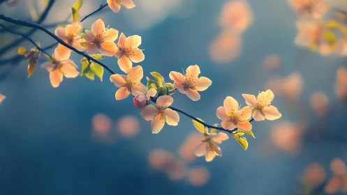 Soft-focus spring blossoms with shallow depth of field bokeh effect
