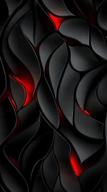 Midnight alloy petals cradling molten ember rivers.