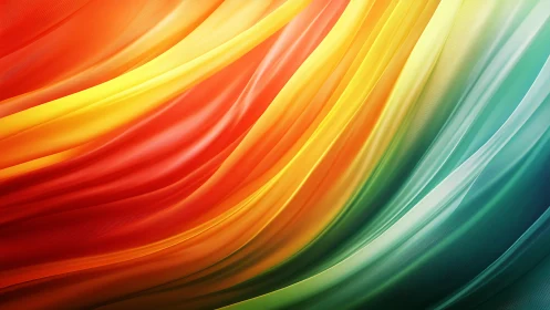 Layered gradient fabric waves in warm to cool spectrum.