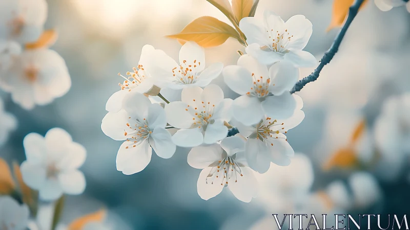 Spring Floral Cluster with Golden Stamens and Soft Focus Depth.