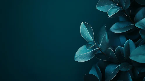 Midnight teal leaves whispering softly into the quiet.