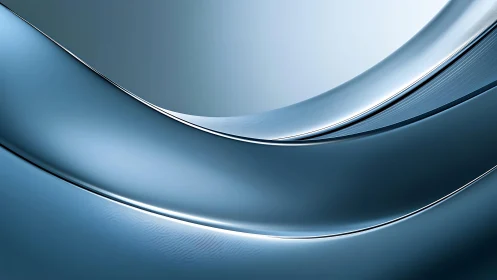 Sleek metallic blue abstract waves with modern minimalist style.