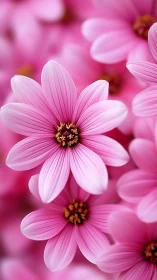 Pink Cosmos Flowers in Macro Focus.
