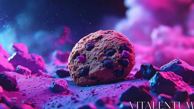 Chromatic astro-cookie landscape under cinematic rim lighting.