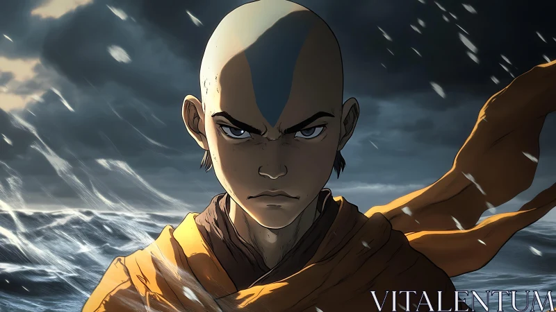 Stormbound monk commands the sea with unshaken resolve.