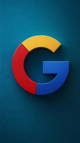 Multicolored Google Letter G on Teal Background.