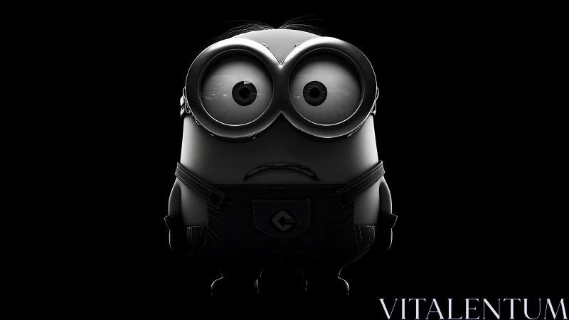 High-contrast 3D cartoon character in dramatic rim lighting.