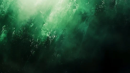 Abstract emerald green mist with smoky texture digital art.