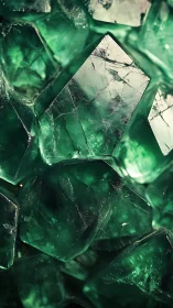 Emerald crystal cluster shows sharp facets and deep translucence.