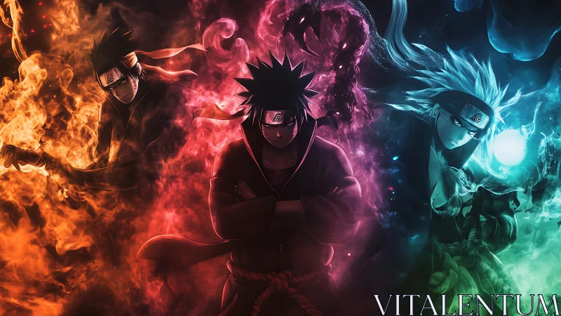 Triadic ninja composition isolates elemental chakra fields