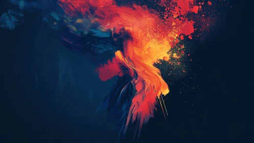 Chromatic energy plume in deep navy negative space field.