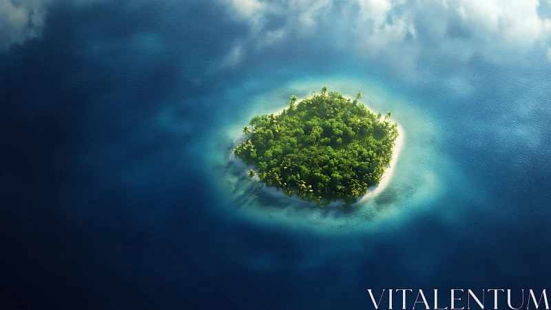 Lush Tropical Island Surrounded by Turquoise Waters