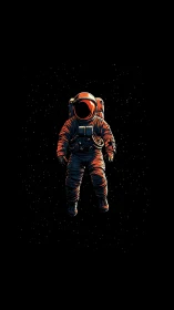 Comic-style isolated astronaut figure in deep space field.