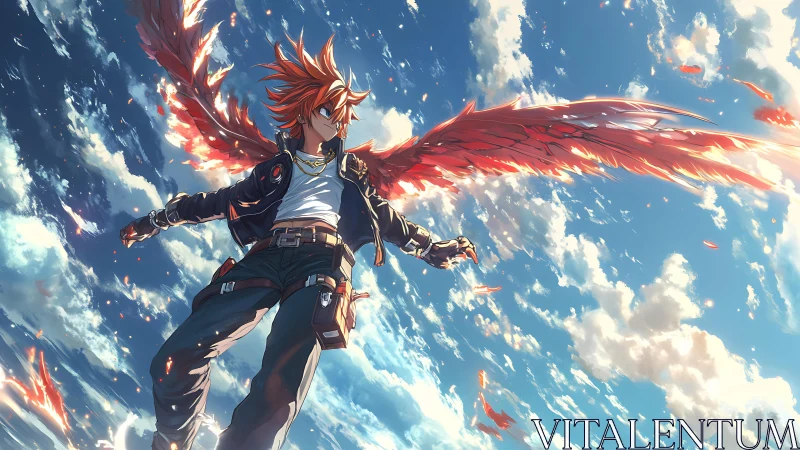 Skyborn rebel carves burning contrails through afternoon clouds