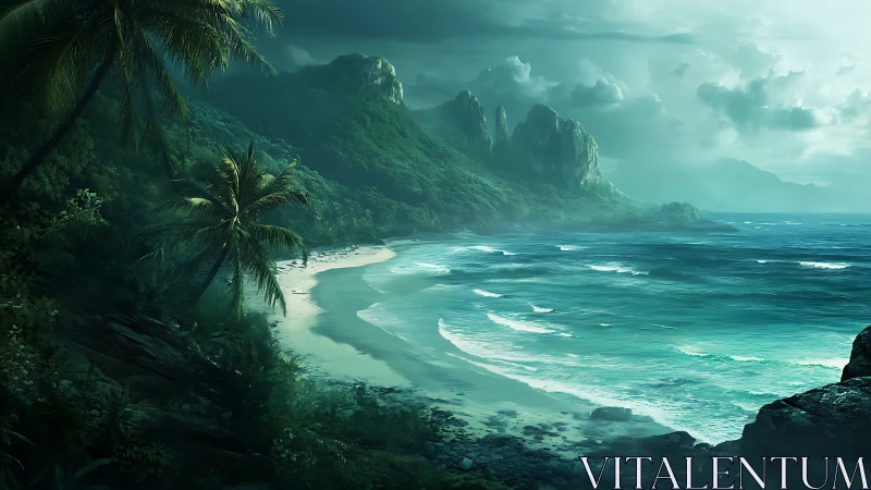 Turquoise Paradise: Where Emerald Cliffs Kiss Crystalline Tides.