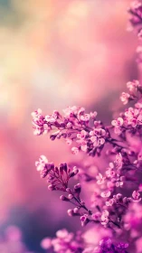 Pink lilac flowers in soft focus blur