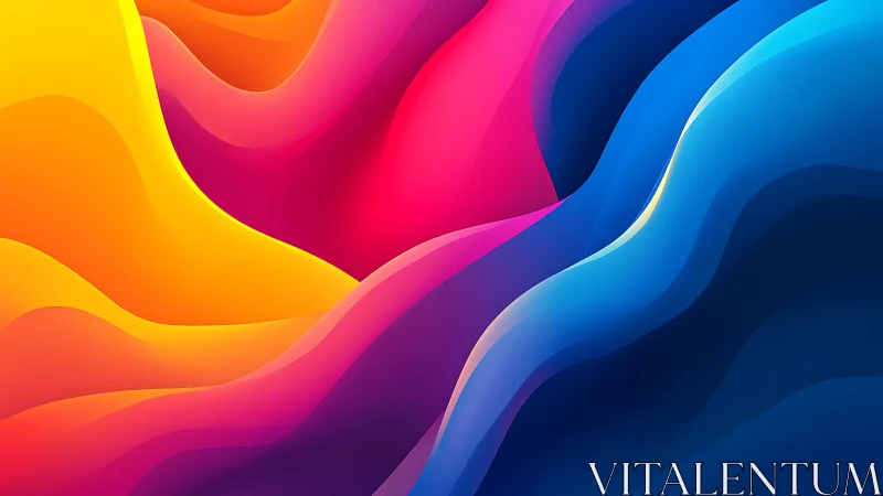 Vibrant gradient waves flow across abstract colorful landscape